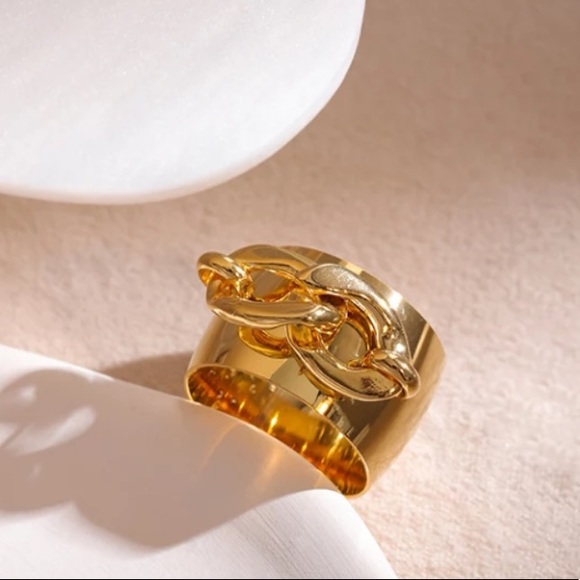 💛Gold plated chain texture ring - Picture 4 of 6